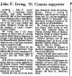Obituary - John F. Irving
