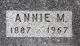 Annie Mea (Hannam) IRVING headstone marker